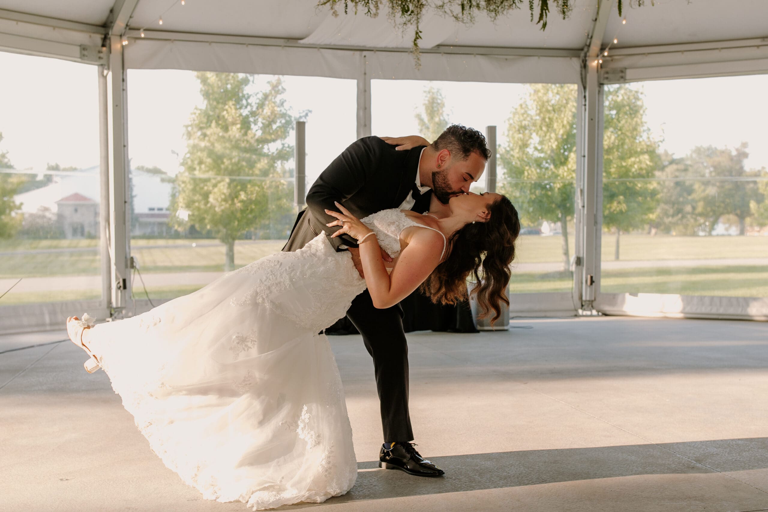 Kayla & Isaac doing their first dance at the Avanti Mansion in Hamburg, NY
